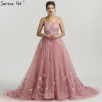 Perspective Backless Evening Dresses Appliques Beading Sequined Photography HA2161