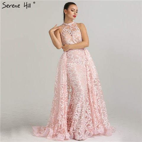En solde, aucun retour ni remboursement. Robe de soirée sexy en dentelle rose de Dubaï, robe de soirée sirène LA6282