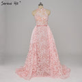 On Sale no return no refundSale Pink Lace Dubai Designer Sexy Evening Dresses Mermaid Evening Gown LA6282