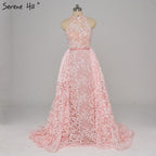 On Sale no return no refundSale Pink Lace Dubai Designer Sexy Evening Dresses Mermaid Evening Gown LA6282