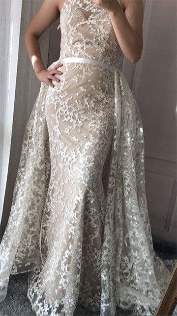 On Sale no return no refundSale Pink Lace Dubai Designer Sexy Evening Dresses Mermaid Evening Gown LA6282