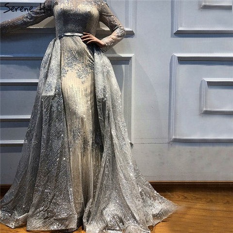 En solde, aucun retour ni remboursement. Robe de soirée sirène scintillante à manches longues LA6503.