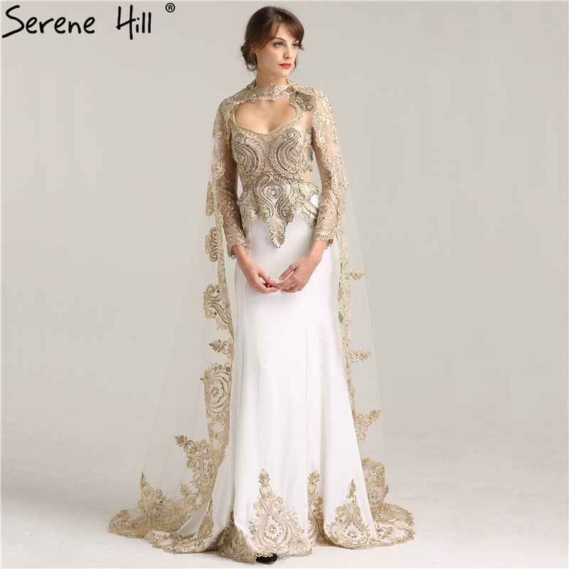 On Sale no return no refundSale Mermaid With Cap Fashion Evening Dress Long Sleeve LA6271
