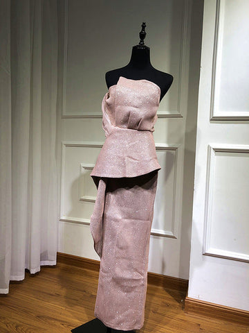 Robe de soirée asymétrique sans manches, en solde, sans retour, sans remboursement, QA8020