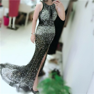 On Sale no return no refundSale Mermaid Evening Dresses Sequined Beading Elegant Evening Gowns LA6195