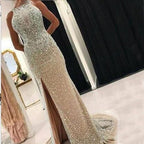 On Sale no return no refundSale Mermaid Evening Dresses Sequined Beading Elegant Evening Gowns LA6195