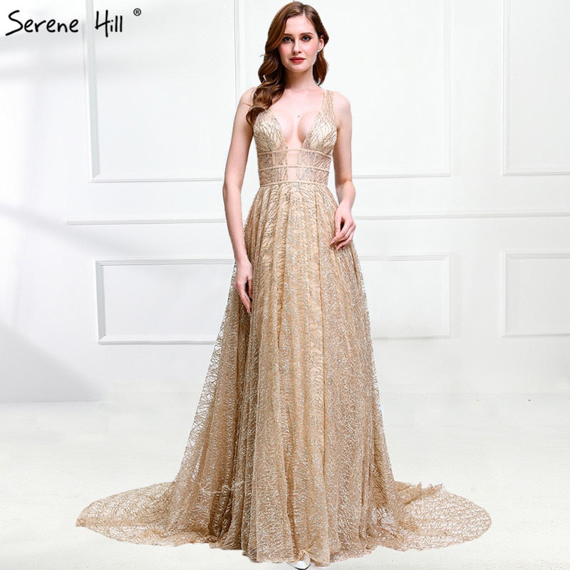 On Sale no return no refund Sale Deep-V Sexy Tulle Evening Dresses  Evening Gowns LA6251