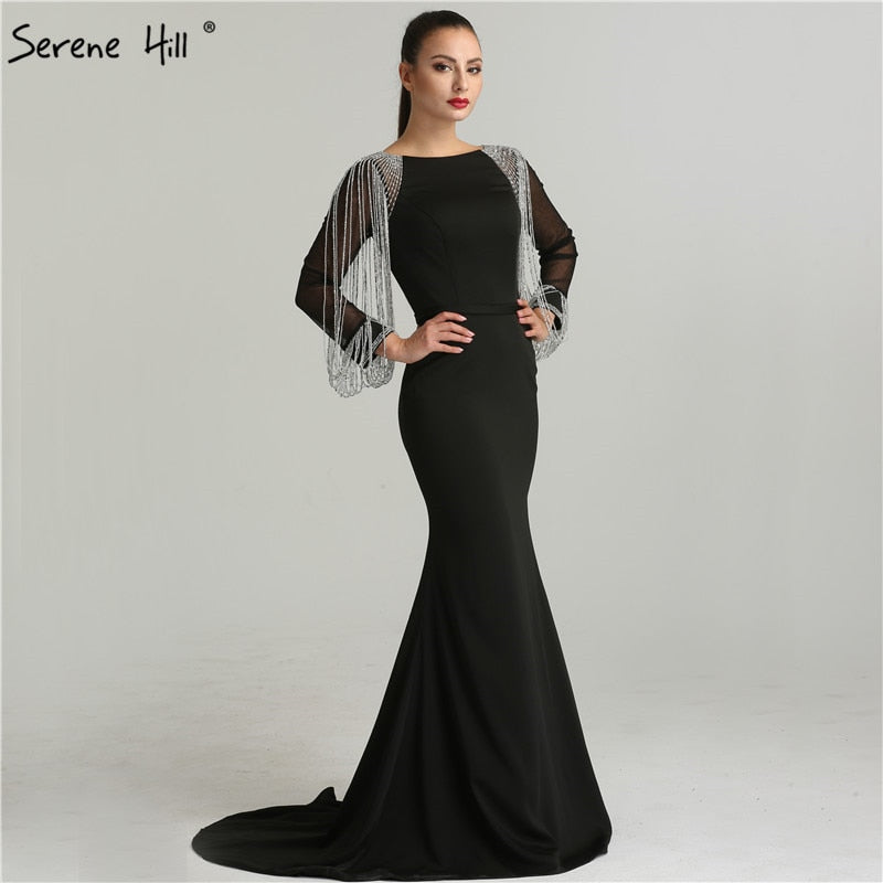 Beading Chain Elegant Mermaid Prom Dresses Crystal LA6219