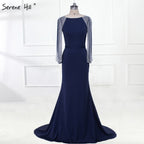 Beading Chain Elegant Mermaid Prom Dresses Crystal LA6219