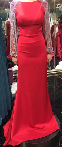 Robe de bal sirène élégante avec chaîne et perles en cristal LA6219