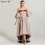 On Sale No Return No Refund Sale Evening Dresses  beading Flowers Asymmetrical Evening Gowns QA8009