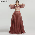 On Sale no return no refund Sale Diamond Crystal Evening Dresses Embroidery Pearls Fashion Sexy Evening Gowns LA6515