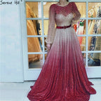 On Sale no return no refund Sale Diamond Crystal Evening Dresses Embroidery Pearls Fashion Sexy Evening Gowns LA6515