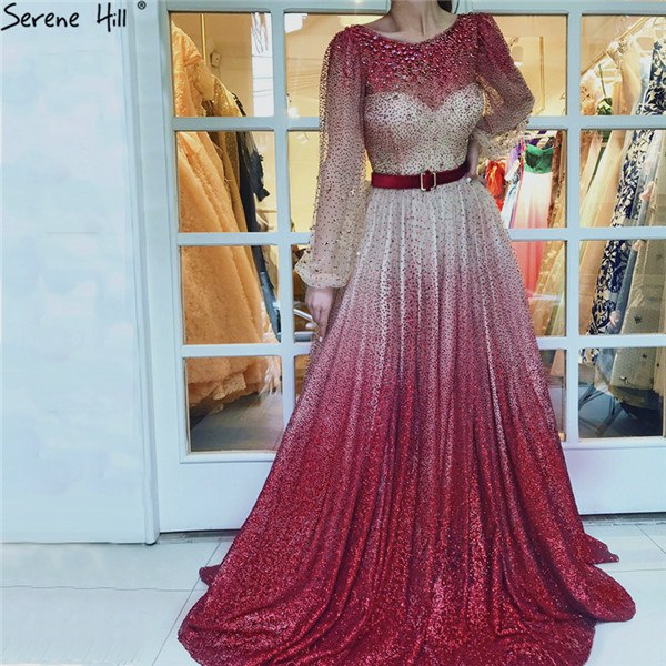 On Sale no return no refund Sale Diamond Crystal Evening Dresses Embroidery Pearls Fashion Sexy Evening Gowns LA6515