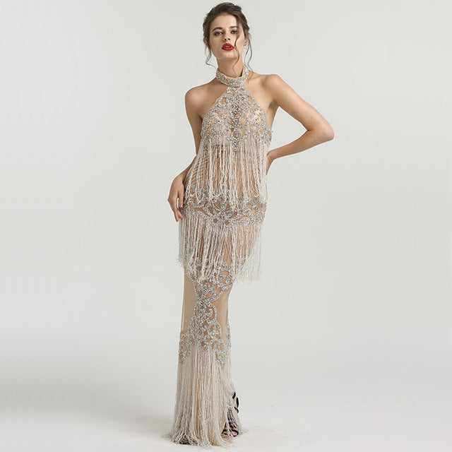 Luxury Designer  Halter Evening Dresses Sharking Evening Gowns LA6470