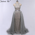 O-Neck Crysta Fashion Tulle Evening Gowns LA6279
