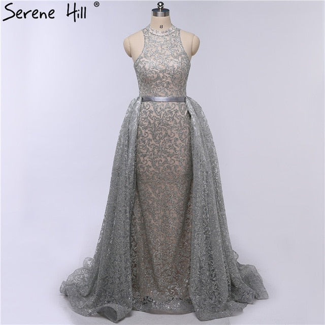 O-Neck Crysta Fashion Tulle Evening Gowns LA6279