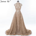 O-Neck Crysta Fashion Tulle Evening Gowns LA6279
