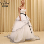 Puffy Tulle Wedding Dress  Ruffles  Ball Gown  Beaded Yellow Bungundy Court Train Bridal Dresses