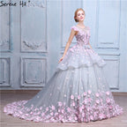 Pink Flower Ball Gown Wedding Dress Bridal Dress HA2043