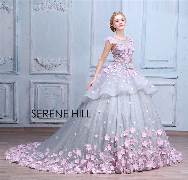 Pink Flower Ball Gown Wedding Dress Bridal Dress HA2043