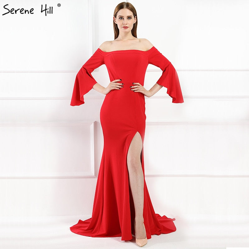 Off Shoulder Mermaid Prom Dresses Elegant Bride Toasting Evening Gowns LA6197