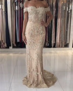 On Sale no return no refundSale Pink Mermaid Boat Neck Evening Dresses Lace Pears Diamond LA6560