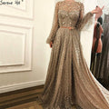 On Sale no return no refund Sale 2025 Arab Gown Luxury Diamond Pearls Sparkle Evening Dresses Long SleevesFashion Sexy Evening Gowns LA6535