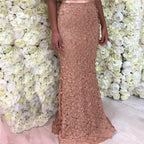 On Sale No Return No Refund Sale Sexy Mermaid Short Sleeves Luxury Evening Dresses Flowers Lace  Pearls Fashion Elegant Evening Gowns 2025 LA6311