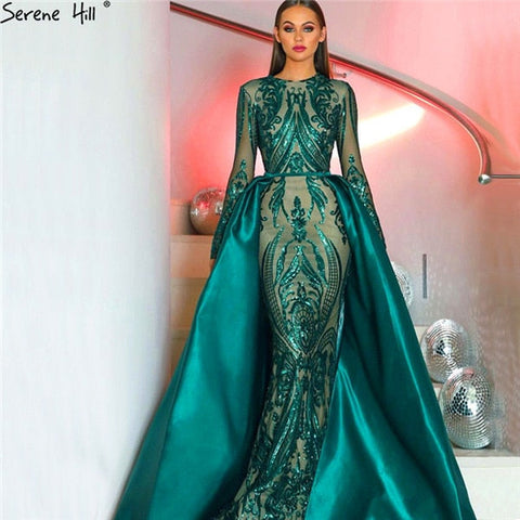 Robe de soirée sirène de luxe verte Robes de soirée LA6613