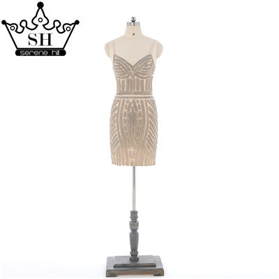 En oferta, sin devoluciones ni reembolsos. Vestido corto de fiesta de noche con cristales dorados. Vestido largo de fiesta de tul de colores LA6050.