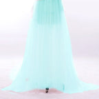 On Sale No Return No Refund Sale Formal dress Long Sleeve See Through Blue Evening Dresses Custom Size Plus Size HA2098