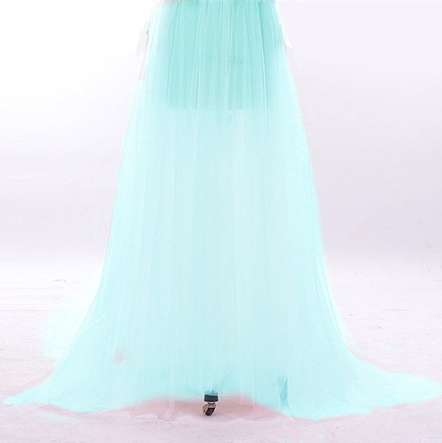 On Sale No Return No Refund Sale Formal dress Long Sleeve See Through Blue Evening Dresses Custom Size Plus Size HA2098
