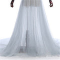 On Sale No Return No Refund Sale Formal dress Long Sleeve See Through Blue Evening Dresses Custom Size Plus Size HA2098
