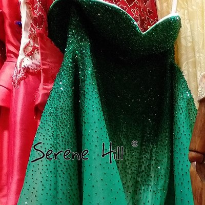 Dubai Design Full Crystal Evening Dresses Off Shoulder Mermaid LA6637