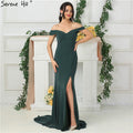 Sleeveless Off Shoulder Prom Dresses Boat Evening Gowns Real Photo LA6683