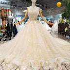 Princess Style Strapless Wedding Dresses Handmade Flowers Crystal Fashion Bride Gowns