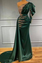 Robes de bal vert foncé | Robes de soirée longues à manches