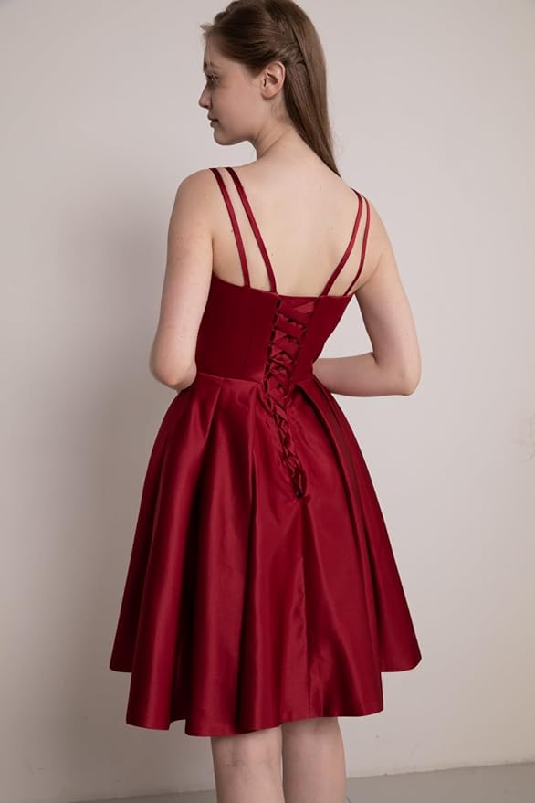 Vestido de graduación con shorts, vestido de fiesta con bolsillos SYH80 