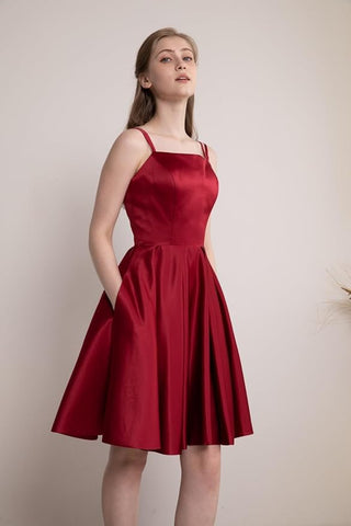 Vestido de graduación con shorts, vestido de fiesta con bolsillos SYH80 