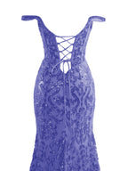 Purple Sheath Sequins Long Prom Dress with Slit