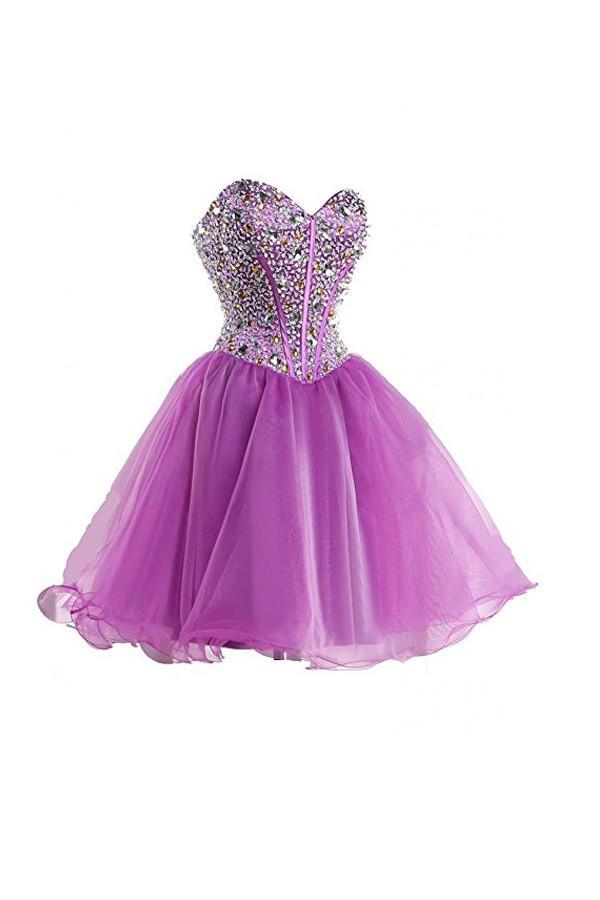 Robe de bal violette à cœur amoureux, robe de cocktail, robe de soirée PG049