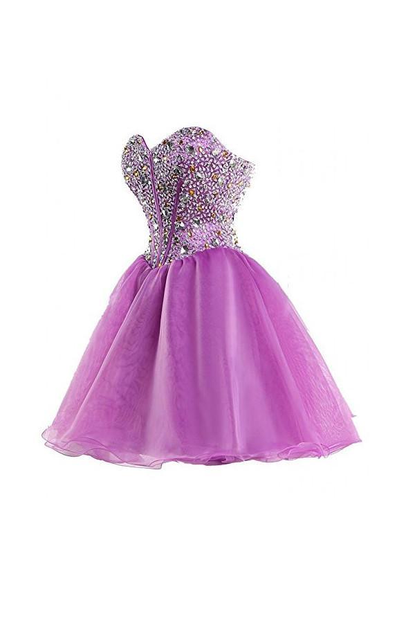 Robe de bal violette à cœur amoureux, robe de cocktail, robe de soirée PG049