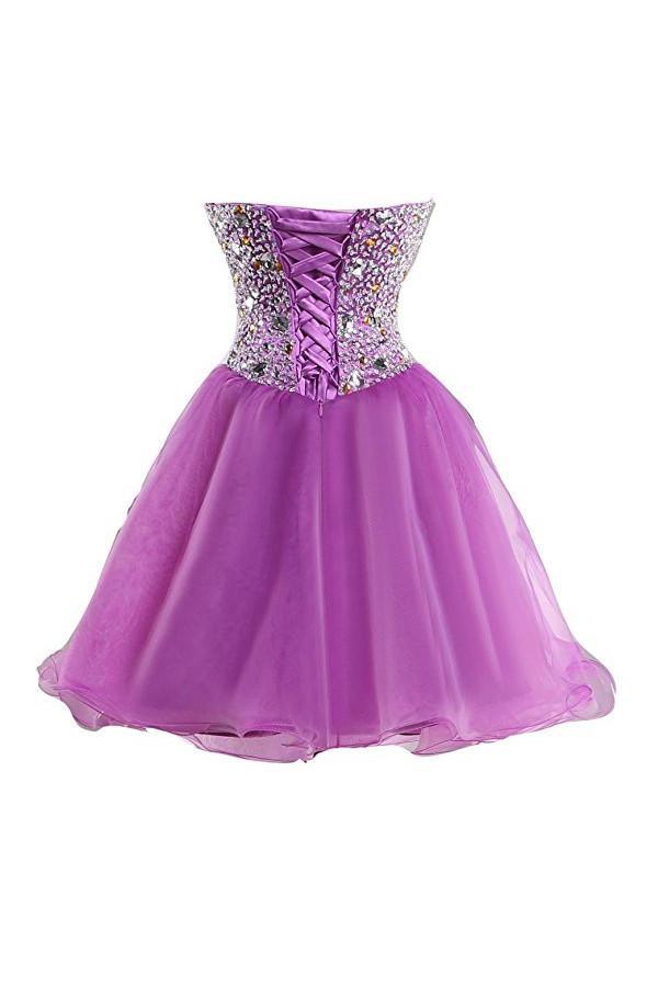 Robe de bal violette à cœur amoureux, robe de cocktail, robe de soirée PG049