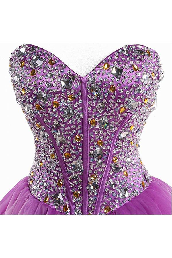 Robe de bal violette à cœur amoureux, robe de cocktail, robe de soirée PG049
