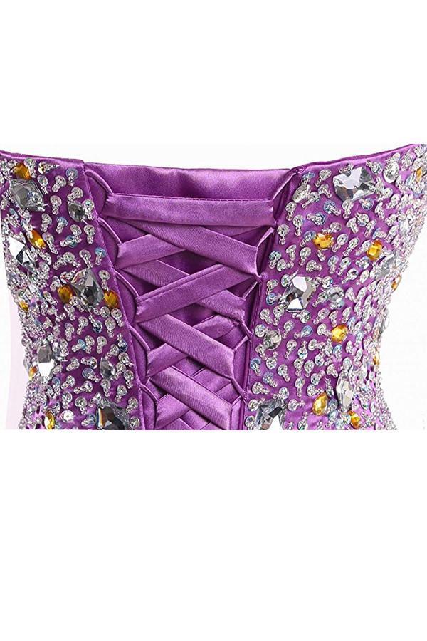 Robe de bal violette à cœur amoureux, robe de cocktail, robe de soirée PG049