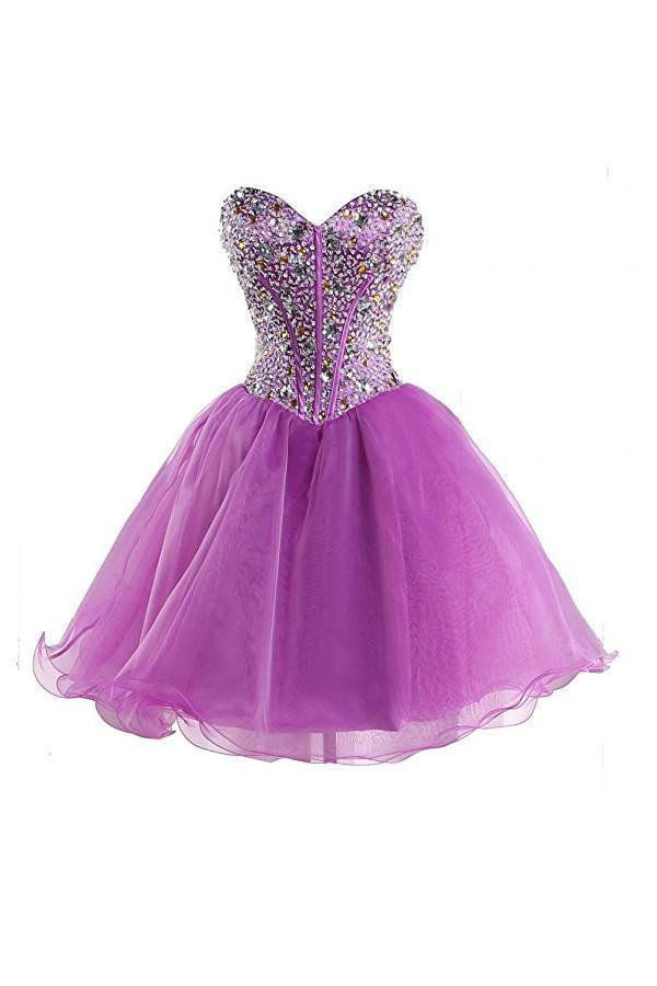Robe de bal violette à cœur amoureux, robe de cocktail, robe de soirée PG049