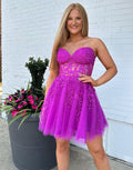 Vestido de fiesta de bienvenida con corsé y apliques de corte en A
