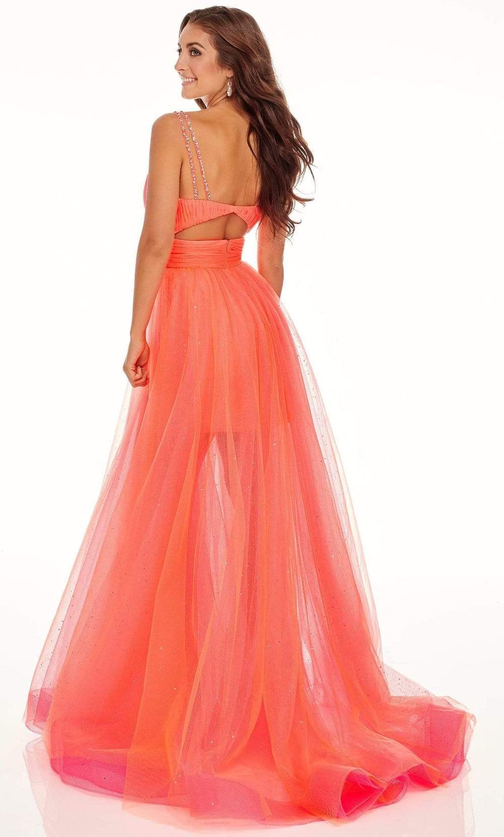 Plunging V Neck Tulle Dress