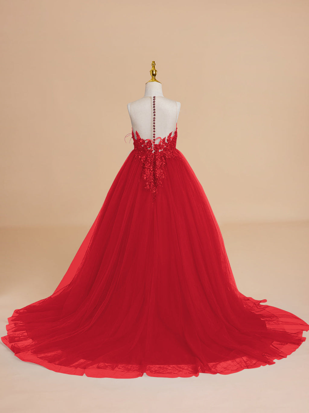 Vestido de princesa/vestido de princesa con cola de tul para niña de las flores 